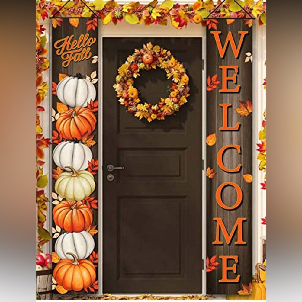 Autumn  Halloween Welcome Door Banners